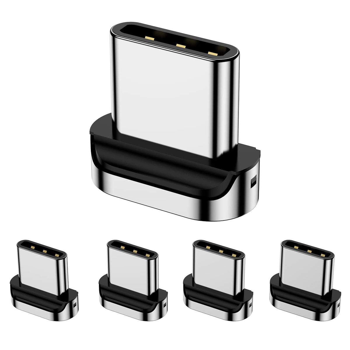 CNakdDG Magnetic Connector Tips Head for USB-C Android Devices (4 Pack), only Compatible 5A Magnetic Charging Cable or Magnetic Adapter
