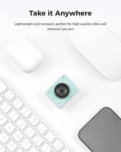 OBSBOT Meet 2-4K Webcam for PC with 1/2" Sensor, AI Framing & Autofocus, Beauty Mode, Lightweight, Gesture Control, HDR, Dual Microphone, 60 FPS, Web Cam for Streaming, Meeting, Gaming. (Aurora Green)