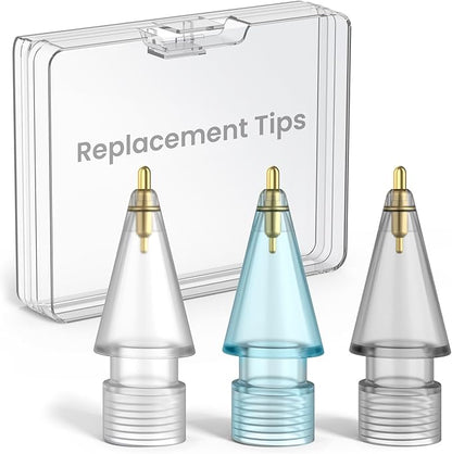 Delidigi 3 Pack Replacement Tips Compatible with Apple Pencil Pro/2nd Generation/1st Gen/USB C, Wear-Resistant iPencil Nibs Accessories Fine Point Precise Control Pen Like Tips