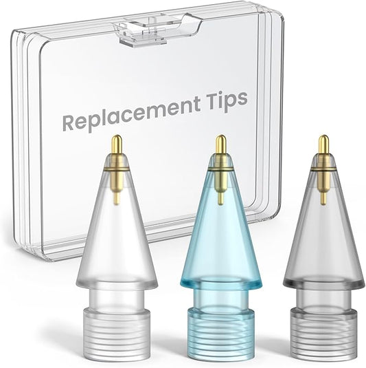 Delidigi 3 Pack Replacement Tips Compatible with Apple Pencil Pro/2nd Generation/1st Gen/USB C, Wear-Resistant iPencil Nibs Accessories Fine Point Precise Control Pen Like Tips