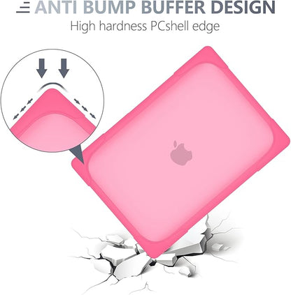 Batianda for New MacBook Air 13.6 inch Case 2025 M4 2024 2022 Release Model A3240 A2681(M2) A3113(M3), Heavy Duty Shockproof Protective Hard Shell with Fold Kickstand & Keyboard Cover, Pink