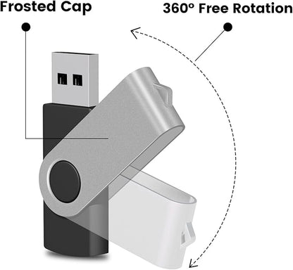 EASTBULL 64 GB Flash Drive USB 2.0 64 GB Single Pack Thumb Drive Swivel Design Memory Stick Zip Drive Jump Drive for Storage and Backup(Silver)
