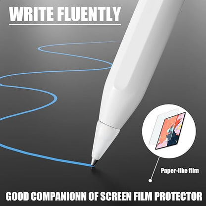REEYEAR Realistic Fine Point Pencil Tips fits for Apple Pencil 2nd 1st Generation USB-C Version, Fine Tips Paperfeel Ipad Pro Pen 1st 2 Gen Replacement Nibs fits for Artists,Note-takers,White