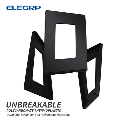 ELEGRP 1-Gang Screwless Decorative Wall Plates, Standard Size Unbreakable Thermoplastic Faceplate Cover for Decorator Receptacle Outlet Switch, UL Listed (10 Pack, Matte Black)