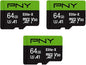 PNY 64GB Elite-X Class 10 U3 V30 A1 microSDXC Flash Memory Card 3-Pack