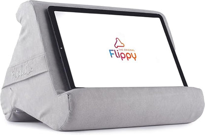 Flippy Tablet Pillow Stand - Cushion Tablet Stand & Holder, Bed Support for Lap and Desk, Compatible with Phone & Book Reading: Kindle, iPad Pro, iPhone & Samsung - Greyster