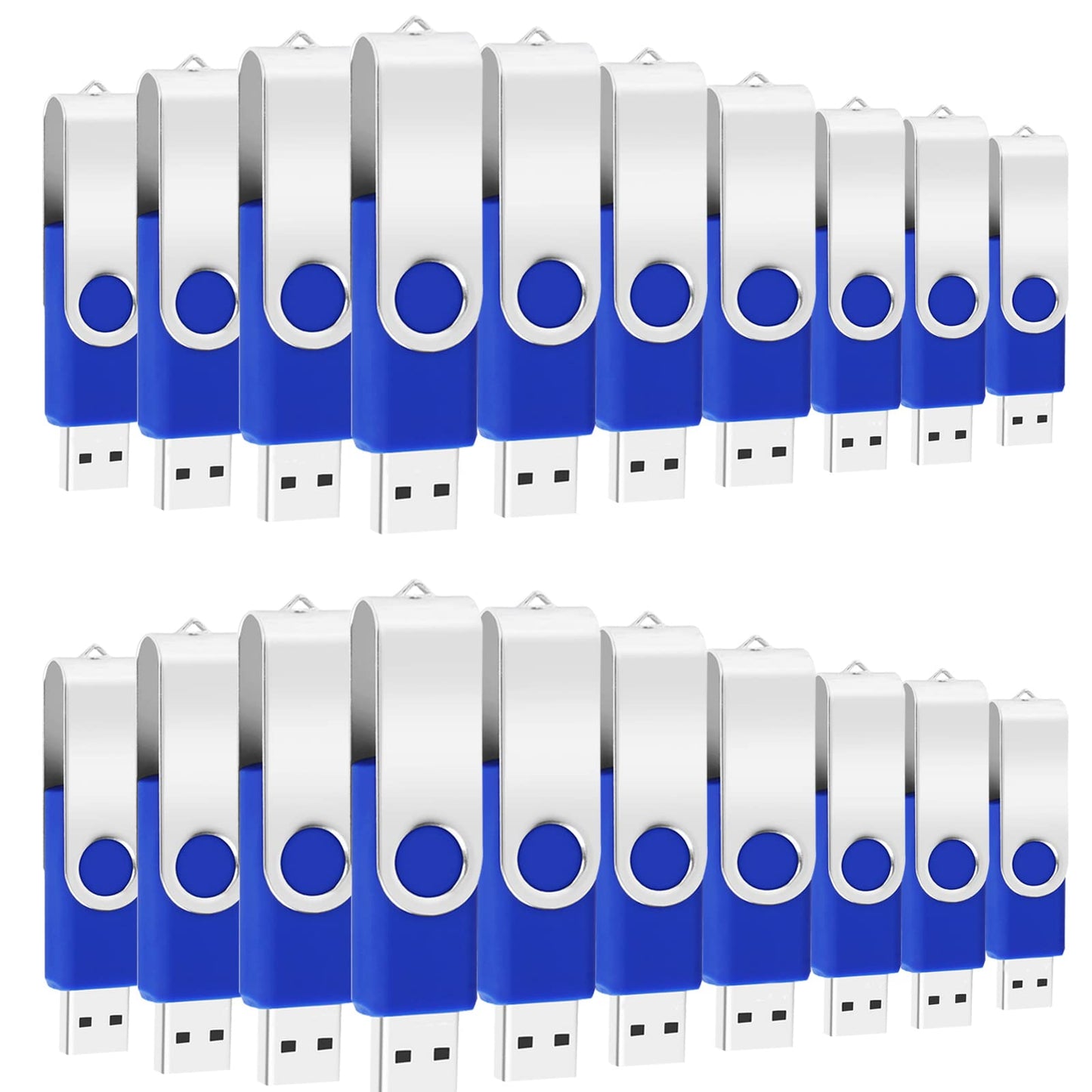 256MB Bulk Flash Drive 100 Pack EASTBULL FAT32 USB 2.0 Drive Pack (Blue)