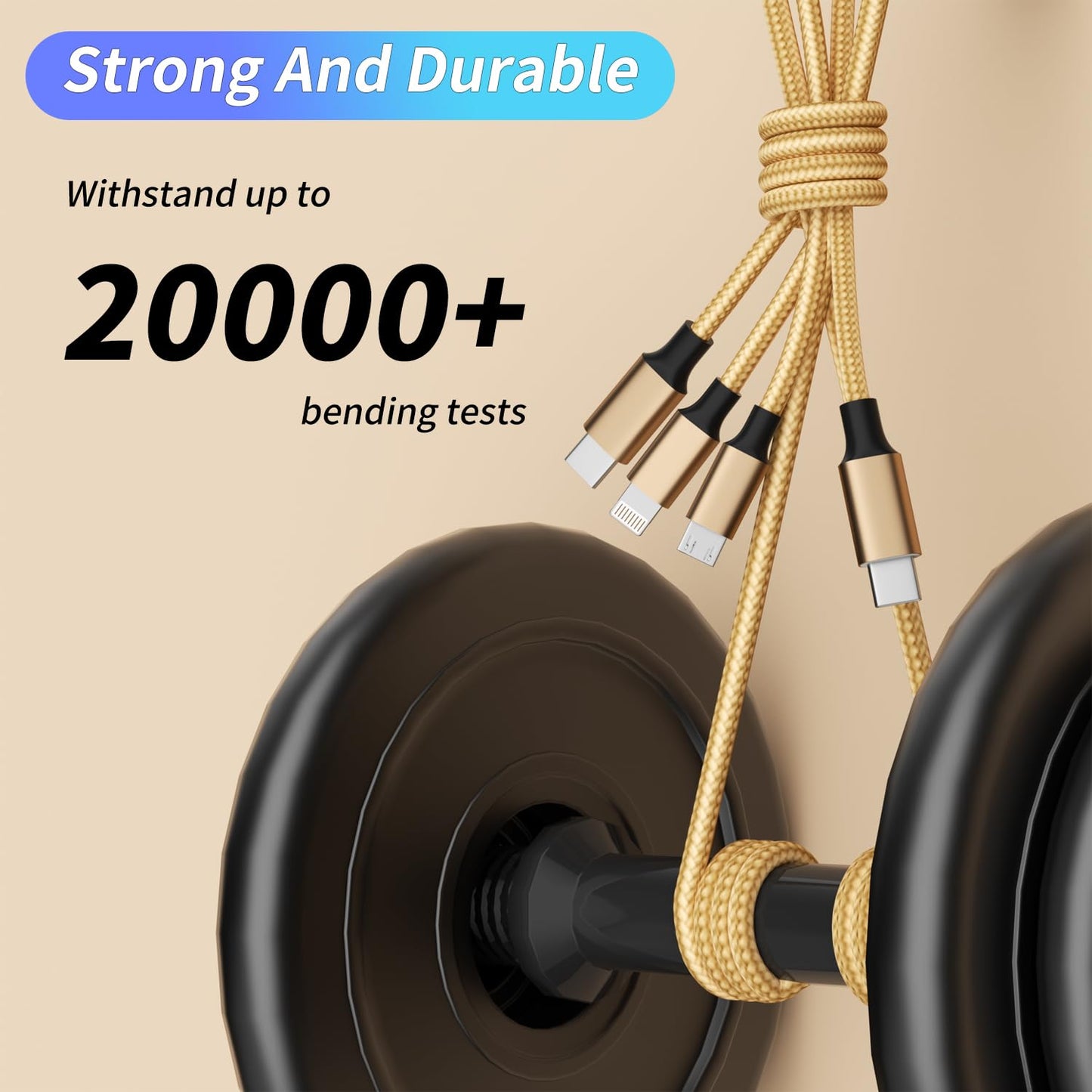 USB C Multi Charging Cable, 3 in 1 Charging Cords for Multiple Devices