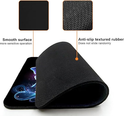 Mouse Pad, Cute Glitter Butterfly Mouse Pads for Desk, 9.5" x 7.9" Non-Slip Rubber Base Computer Mousepad with Women, Portable Square Design for Wireless Mouse and Pad Laptop Office & Travel