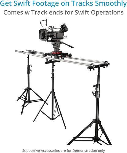 Proaim Fusion Video/Film Camera Dolly Slider with Track Ends. Runs on Tracks & Flat Surfaces. Payload up to 45.3kg /100lb. (DL-FUSN-01)