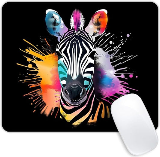 Square Mouse Pad Colorful Zebra-1,Gaming Mouse Pads for Desk,Soft Computer Waterproof Non-Slip Mouse Mat