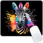 Square Mouse Pad Colorful Zebra-1,Gaming Mouse Pads for Desk,Soft Computer Waterproof Non-Slip Mouse Mat