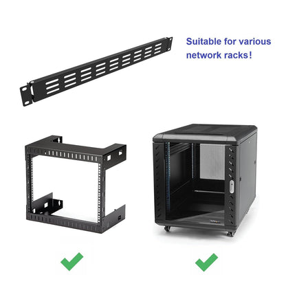 QiaoYoubang 1U Hinged Vented Rack Mount Blank Panel Spacer