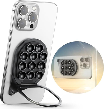 JOYROOM Suction Cup Phone Mount, Magsafe Phone Grip with Pull Ring, Silicone Suction Phone Ring Stand for iPhone Samsung Android, Cell Phone Grip Holder for Creators, Selfies, Fitness
