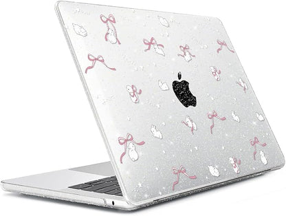 for 2025 2024 2023 2022 MacBook Air 13 inch Case M4 A3240 M3 A3113 M2 A2681 with Touch ID& 13.6" Liquid Retina Display, Plastic Hard Shell&Keyboard Cover&Screen Film&Webcam Cover, Bunny-P