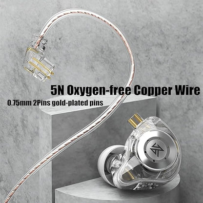 keephifi KZ EDX Pro in Ear Monitors Wired Headphones Dual DD in Ear Earphones HiFi Stereo Stage Earbuds Wired with Detachable for Musicians Audiophiles Music Enthusiasts (Black, No Mic)