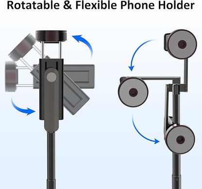 Selfie Stick Aluminum Alloy Selfie Stick Tripod with Remote Foldable Travel Tripod Stand 270 Rotation Compatible with iPhone/Android/Go Pro Camera