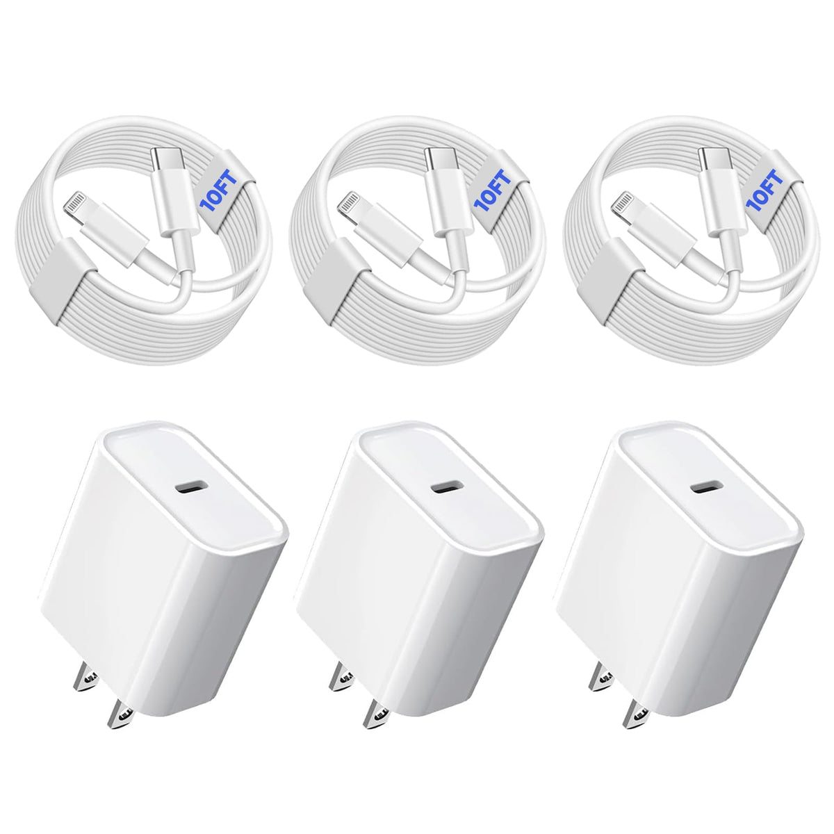 iPhone Fast Charger, iPhone Charger Fast Charging 2Pack PD 6FT Type C Quick USB C to Lightning Cable Cord Fast Charger iPhoneUSB C Wall Block Plug for iPhone14 13 12 11 Pro Max XR XS X, iPad, AirPods