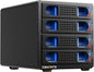 4 Bay Hard Drive RAID Enclosure with Cooling Fan for 2.5/3.5" SATA HDD/SSD with USB A/C 3.0＋eSATA Cable, 3.5 Hard Drive Reader Supports 80TB Capacity, 8 RAID Modes, DAS(NO NAS)
