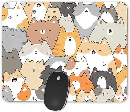 Gaming Mouse Pad，Cartoon Animal Portraits Rectangle Mouse Pad Size(9.84"x7.87")