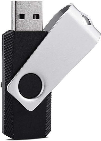 KEXIN Bulk USB 50 Pack 1GB USB Flash Drives Flash Drive Thumb Drive Bulk Flash Drives Swivel USB 2.0 (1G, 50PCS, Black)