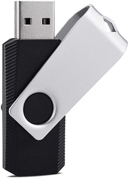 KEXIN Bulk USB 50 Pack 1GB USB Flash Drives Flash Drive Thumb Drive Bulk Flash Drives Swivel USB 2.0 (1G, 50PCS, Black)