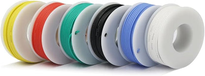 Hook up Wire Kit (Stranded Wire Kit) 30 Gauge Flexible Silicone Rubber Electric Wire 6 Colors 32.8 feet Each 30 AWG