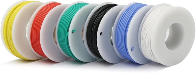 CBAZY™ Hook up Wire Kit (Stranded Wire Kit) 26 Gauge Flexible Silicone Rubber Electric Wire 6 Colors 32.8 feet Each 26 AWG