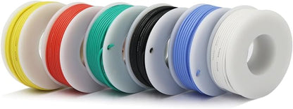 Hook up Wire Kit (Stranded Wire Kit) 18 Gauge Flexible Silicone Rubber Electric Wire 6 Colors 16.4 feet Each 18 AWG