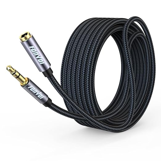 8FT 3.5mm Aux Jack Audio Extension Cable,Male to Female,TRS Headphone Extension Cable Compatible with Heaphone, MP3 Players iPhone iPad Tablets Media Player