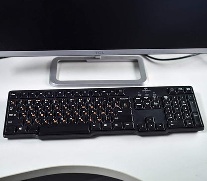 2PCS Russian Keyboard Stickers, Russian-English Keyboard Letters Replacement Sticker Orange Font with Black Background for PC Computer Laptop Notebook Desktop, Cyrillic Keyboard Alphabet Stickers