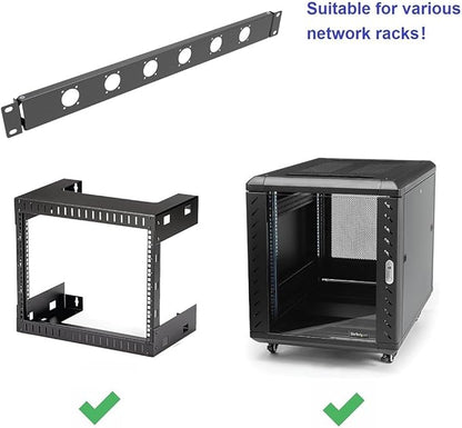 1U Hinged Rack Panel 6D XLR HDMI Audio Rack Mount Panel for 19 inches Rack Mount (6D)