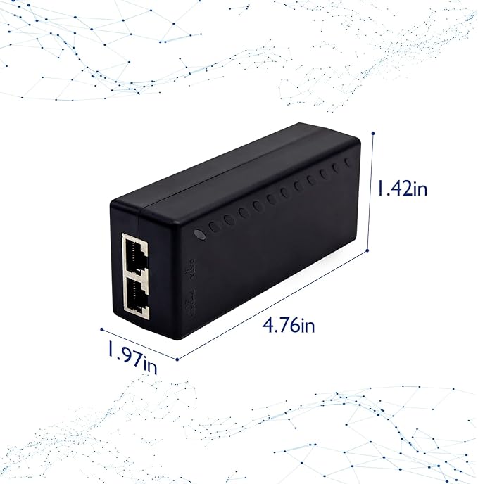 Gigabit PoE+ Injector Adapter - 30W 48V Power Over Ethernet Plus - 10/100/1000Mbps, IEEE 802.3af/at Compliant - Up to 100 M (328 ft) Range, by ThePoEstore