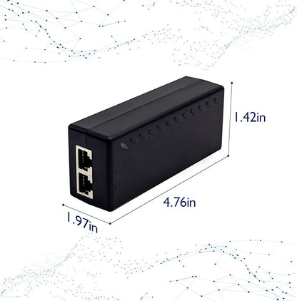 Gigabit PoE+ Injector Adapter - 30W 48V Power Over Ethernet Plus - 10/100/1000Mbps, IEEE 802.3af/at Compliant - Up to 100 M (328 ft) Range, by ThePoEstore