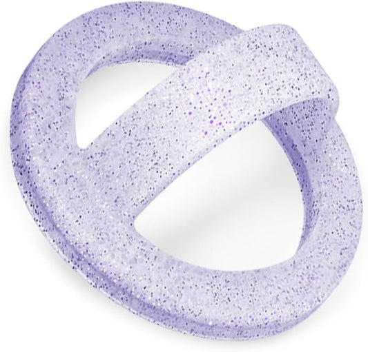 Magnetic Silicone Ring Grip Phone Holder, Loop Grip Phone Holder,Magnetic Phone Loop,Magsafe Phone Grip,Compatible with Magsafe for iPhone 16/15/14/13/12 Series (Purple Sparkle)
