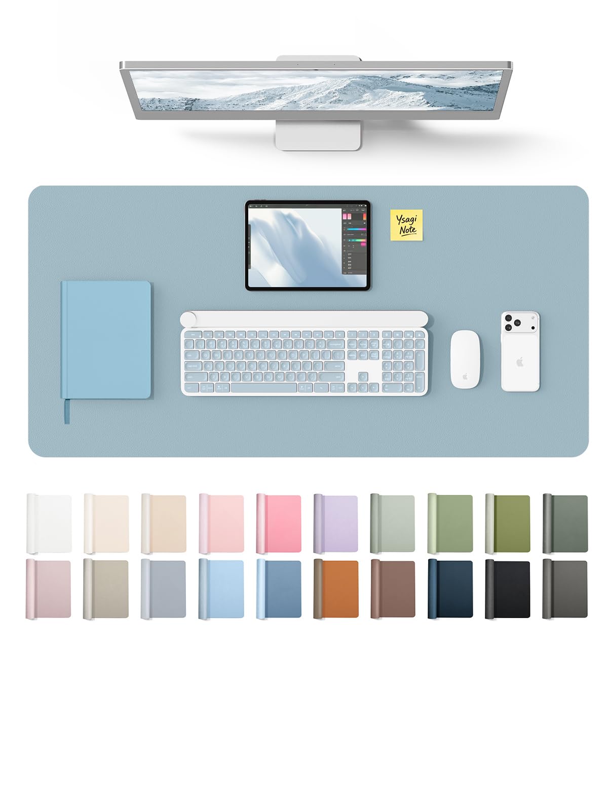 YSAGi Desk Protector&Blotter, Non-Slip Waterproof Leather Mouse Pad