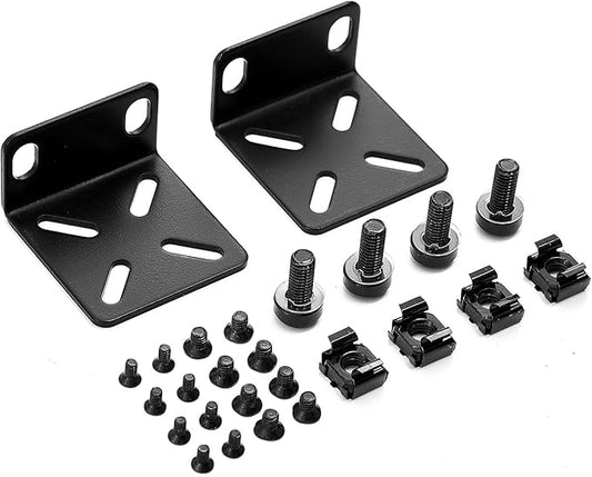 PhyinLan Rack Mount Kit for 17.3 inch Switches, Adjustable Rack Ears for Buffalo Tech, Cisco, NETGEAR,Dell, D-Link, Linksys and TRENDnet Products, Adjustable Hole Distance 14-29mm