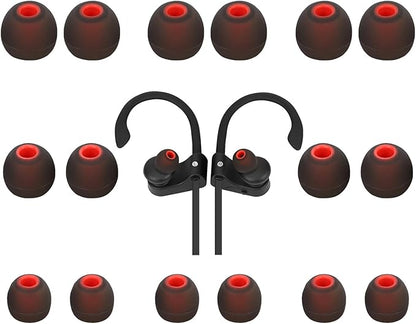 Silicone Earbud Tips Earbud Replacement Tips Eartips Fit Most in-Ear Earbuds(Inner Hole 3.8mm -5.1mm) Headphone Ear Tips Ear Bud Covers 9 Pairs S M L