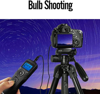 PHOTOOLEX Intervalometer Digital Camera Remote Shutter Release Controller LCD Timer Control with Cord for Canon EOS Rebel T6 T7 80D 70D 60D 60Da 77D T7i T6i T6s SL2 SL1 T5 T3 T5i T4i T3i T2i EOS