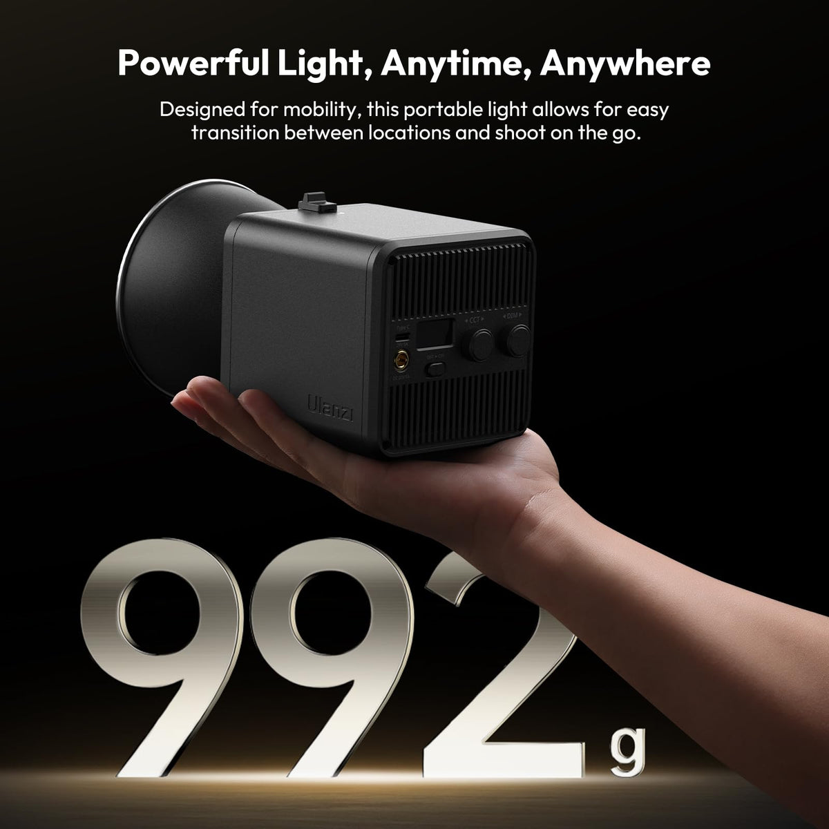 Ulanzi Portable RGB COB Video Light 2700K-6500K CRI95+ CCT Full Color