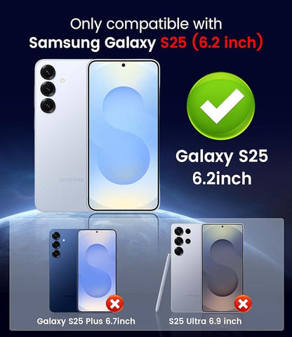 Magnetic for Samsung Galaxy S25 Case [Compatible with MagSafe][Built-in Camera Lens Protector] Slim Soft Silicone Bumper Shockproof Metallic Luster Phone Case (Gray)