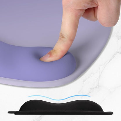 ITNRSIIET Ergonomic Mouse Pad, Cushioned Gel Wrist Rest, Non-Slip Base, Smooth Surface, Compatible with All Mice for Office & Gaming, Desk Accessory, 9.5 x 8.2 inch, Purple Gradient
