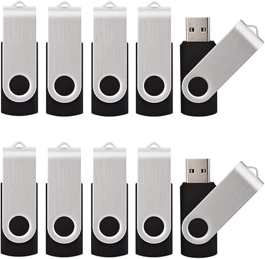 50 Pack USB 2.0 Thumb Drives - 2GB Flash Memory, Black