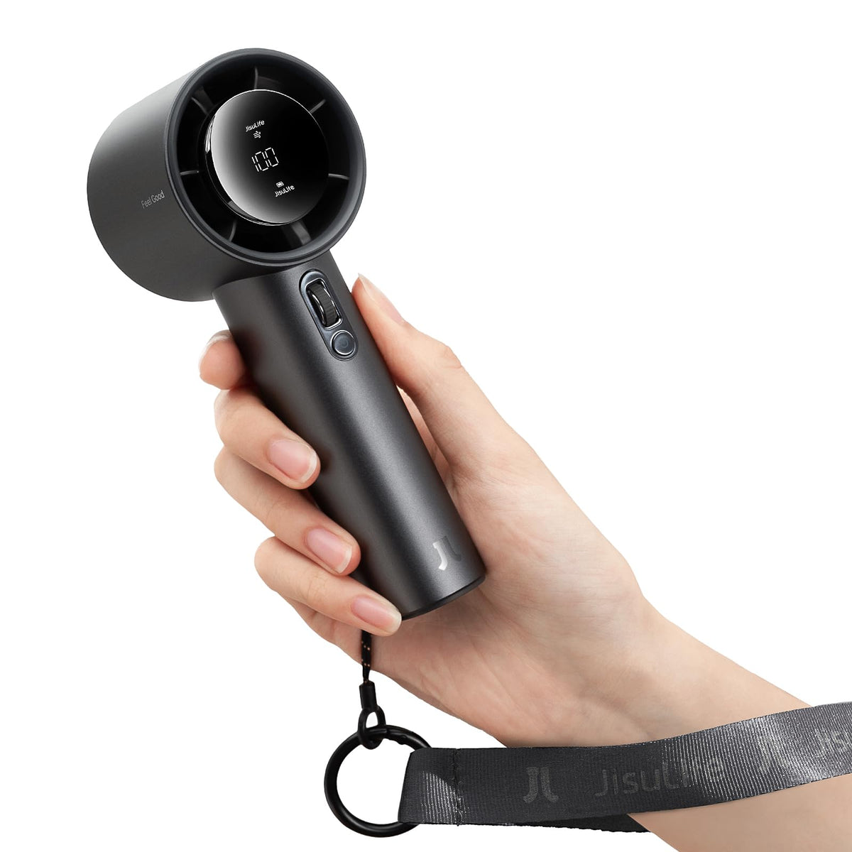 JISULIFE Handheld Fan Pro1S - Next-Gen Airflow: Up to 12H Runtime