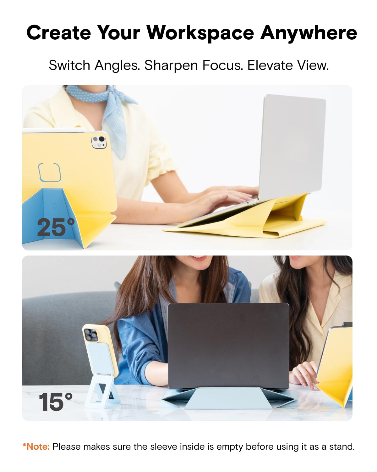MOFT Laptop Carry Sleeve, 2-in-1 Laptop Bag & Stand for 14" MacBook Air/Pro & Dell/HP/Lenovo/Asus, Stylish Slim Computer Sleeve Bag with Expandable Storage for Computer Accessories, Soothing Mist