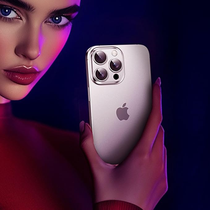 Compatible with iPhone 15 Pro/16 Pro Camera Lens Protector, [Case-Friendly][Strong Adsorption][AR Anti-Reflection] Tempered Glass Full Coverage Camera Screen Protector for 16 Pro Max,Silver