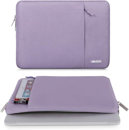 MOSISO Laptop Case 13.3 inch, 13-13.3 inch Laptop Sleeve Compatible with MacBook Air/Pro 13 / Pro 14, HP Dell ASUS Lenovo Notebook, Polyester Vertical Computer Sleeve Bag with Pocket, Purple
