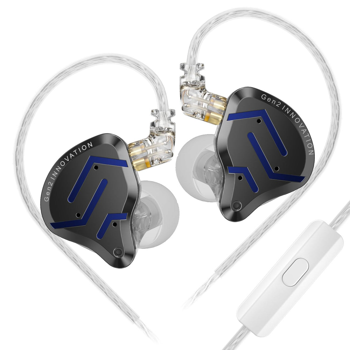 KZ ZSN Pro in-Ear Earbud Headphones Metal Faceplate,Hybrid Dynamic Driver Balanced Armature IEMs with Detachable Cable,in-Ear Headphones Compatible for iPhone Android,Workout(Blue Without Mic)
