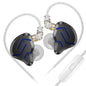 KZ ZSN Pro in-Ear Earbud Headphones Metal Faceplate,Hybrid Dynamic Driver Balanced Armature IEMs with Detachable Cable,in-Ear Headphones Compatible for iPhone Android,Workout(Blue Without Mic)
