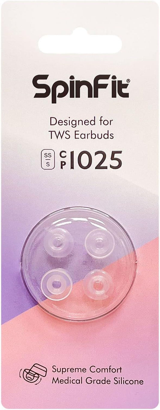 SpinFit CP1025- L/ML- Medical Grade Silicone Patented Ear Tips, Secure Fit and Supreme Comfort Fits MTW3, Galaxy Buds 2, Soundcore Space A40 & More (2 Pairs) (for Nozzle Diameter from 4-5.5mm)